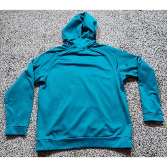 Nike Teal Green Camo Swoosh Logo Men's Large Pullover Hoodie Sweatshirt - Picture 6 of 8